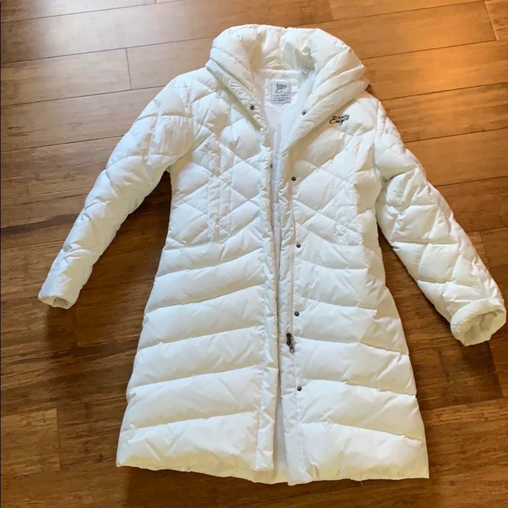 Long white down coat